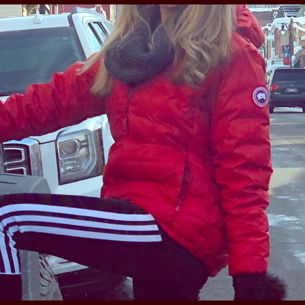 Canada Goose Candy Apple Red Jacket with hood